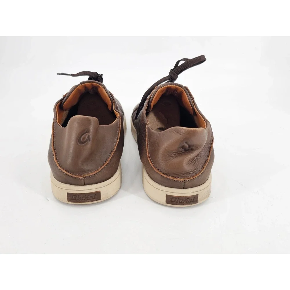 Olukai Kahu Pahaha‎ Men's Size 11 M Shoes Brown Leather Casual Comfort Sneakers